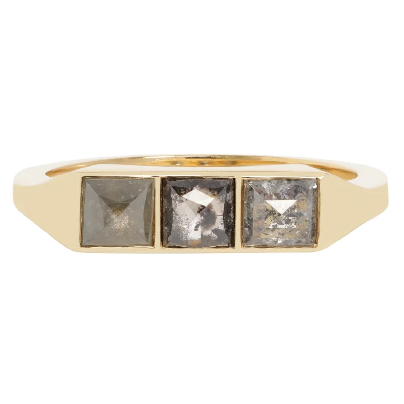 celestial rings for women-Gray Pyramid Guardian Bar Ring