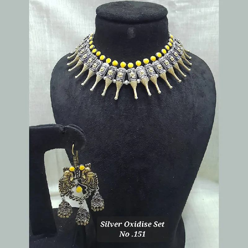 unique choker necklaces for women-Jyoti Arts Oxidised Plated Necklace Set