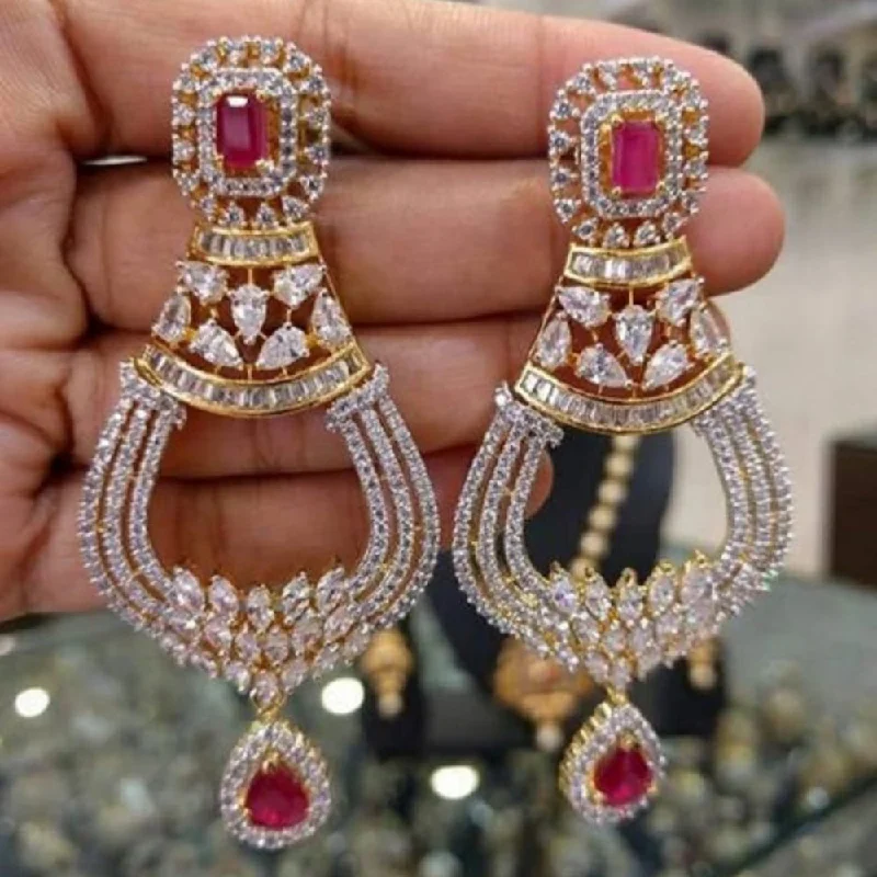 silver earrings for women-Manisha Jewellery AD Stone Dangler Earrings