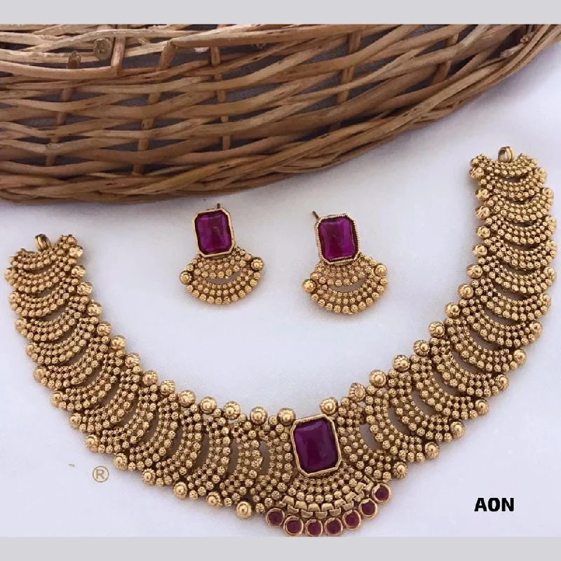 braided necklaces for women-Lucentarts Jewellery Gold Plated Necklace Set