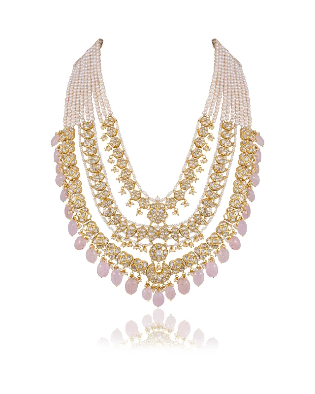 gold necklaces for women-Fenai Polki Long Necklace