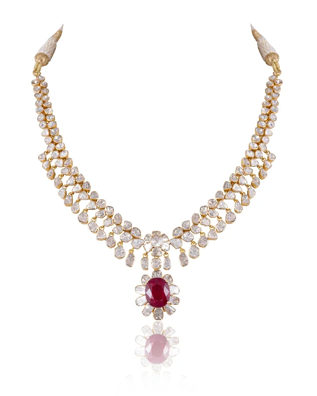 luxurious pearl necklaces for women-Vibha Polki Necklace