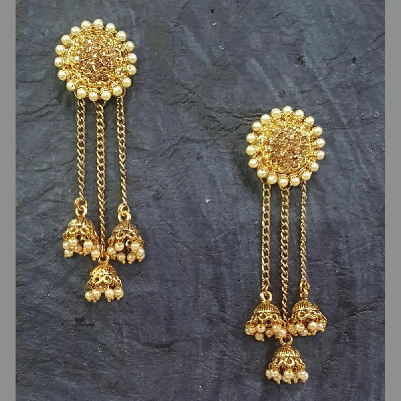 fine jewelry earrings for women-Shreeji Gold Plated Jhumki Earrings