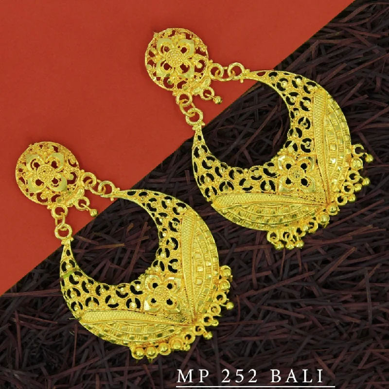 pearl earrings for women-Mahavir Forming Gold Plated Dangler Earrings  - MP 252 Bali