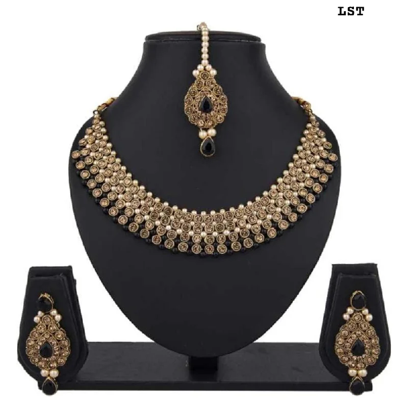 delicate chain necklaces for women-Lucentarts Jewellery Gold Plated Necklace Set