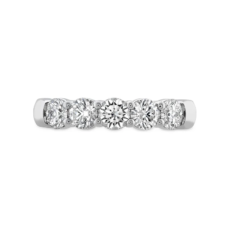 platinum engagement rings for brides-5 Stone Wedding Band