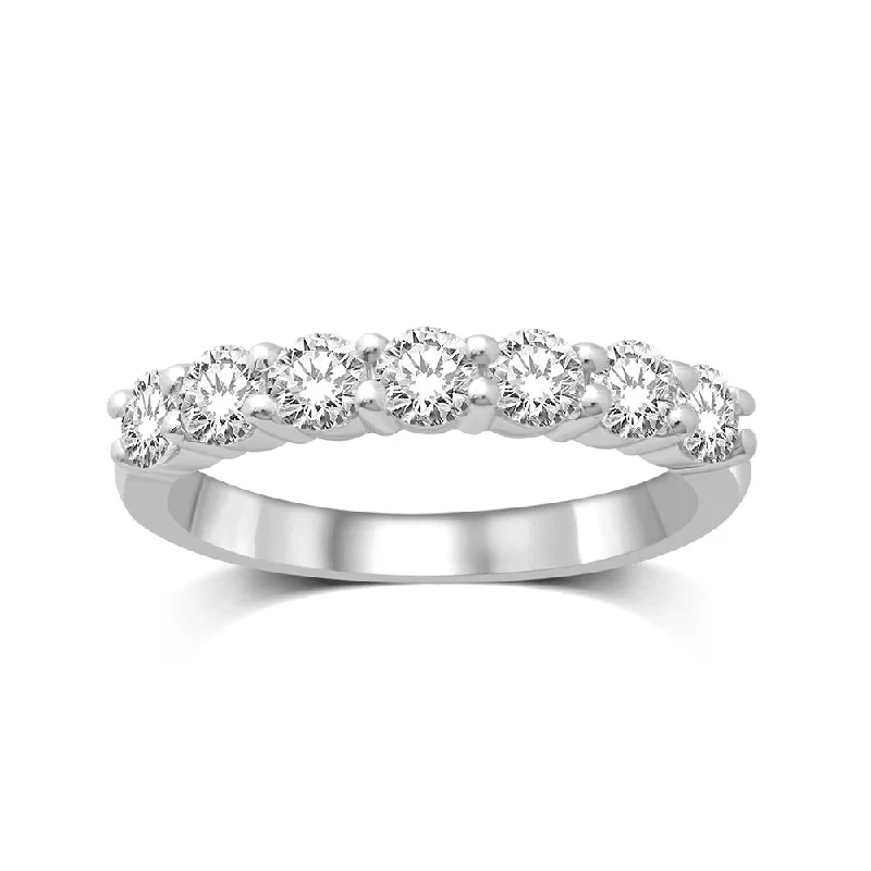 luxurious engagement rings for women-14K White Gold 1 Ct.Tw.Diamond Wedding Band