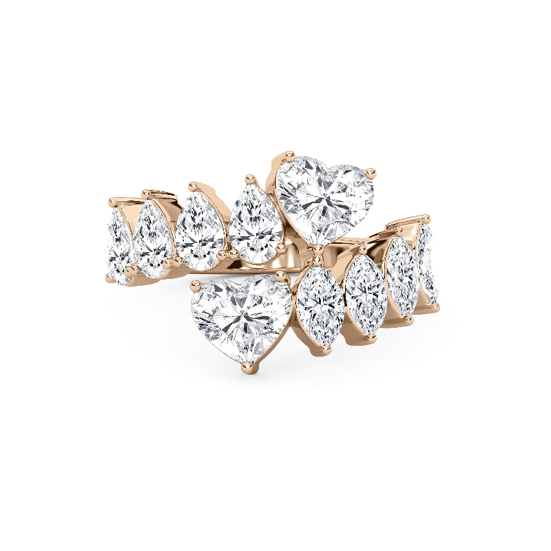 bridal rings for women-Fancy Heart Crossover Ring