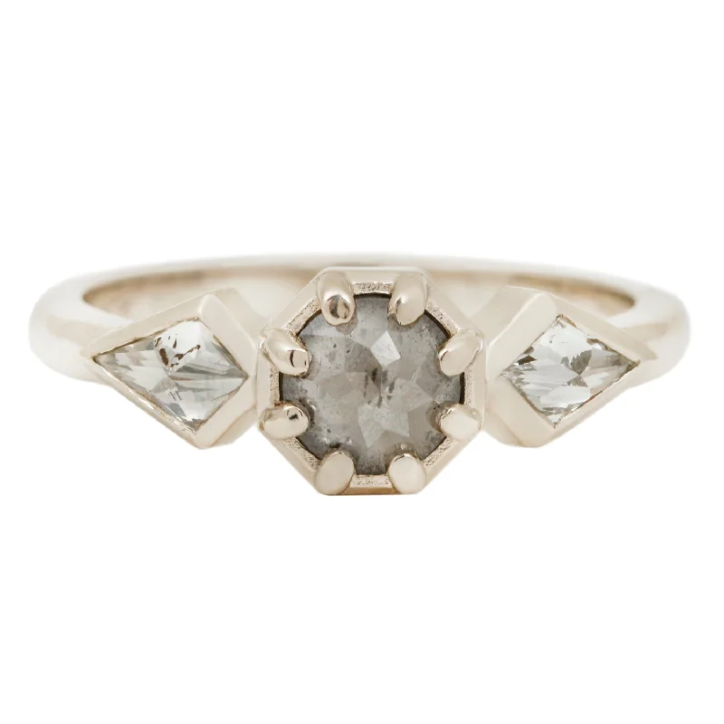 twisted band rings for women-Shooting Star Three Stone Ring