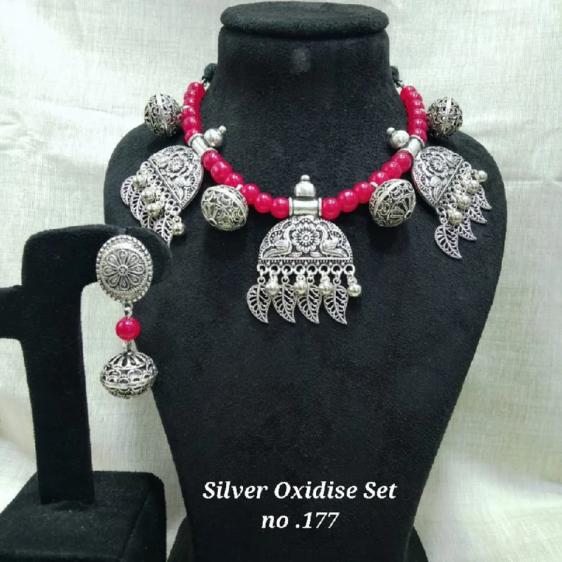 luxury necklaces for women-Jyoti Arts Oxidised Plated Necklace Set