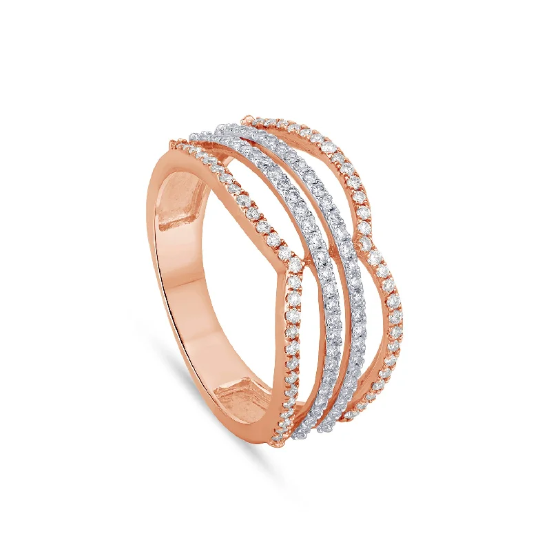 luxury diamond rings for women-Four Row  Diamond Statement Ring