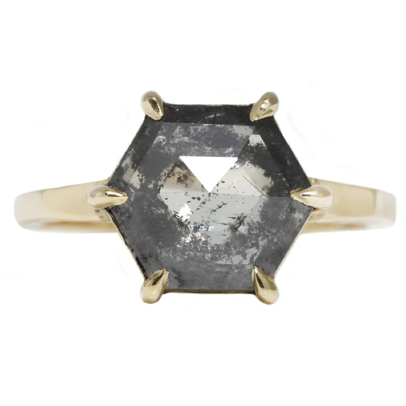 halo rings for women-Salty Hexagon Ring