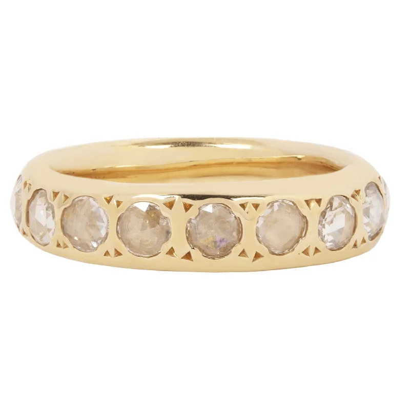 floral rings for women-White Diamond Eternity Band