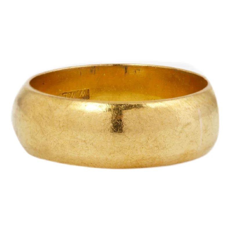 wedding rings for women-Heavy Dome Gold Band