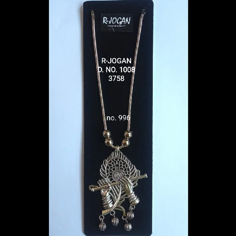 luxury necklaces for women-R Jogan Oxidised Plated Assorted Design Long Necklace