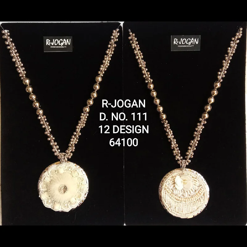 eco-friendly necklaces for women-R Jogan Oxidised Plated Assorted Design Long Necklace