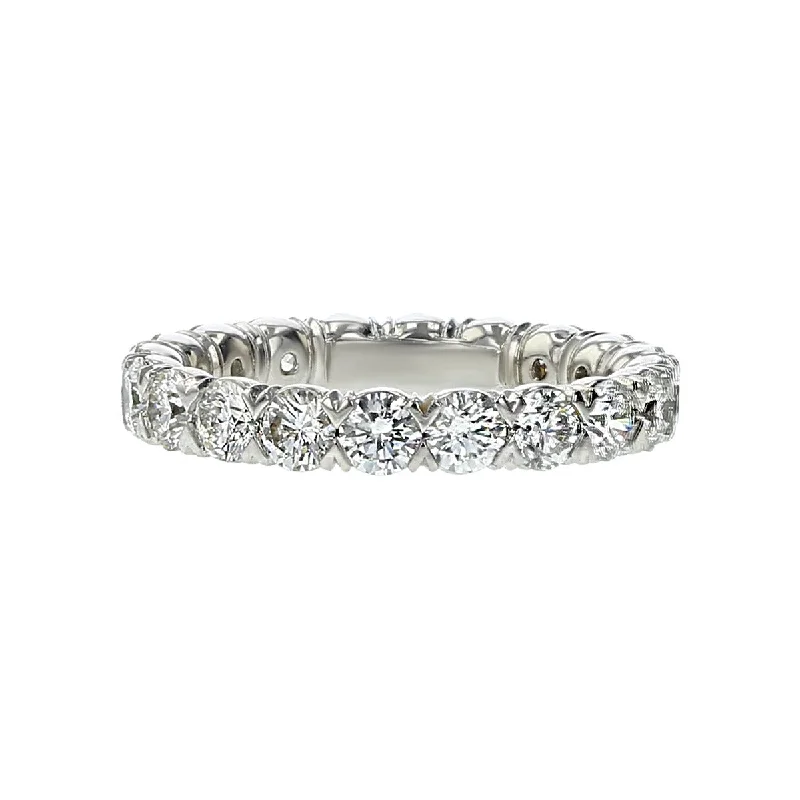 double halo engagement rings for women-18K White Gold Diamond Eternity Wedding Band