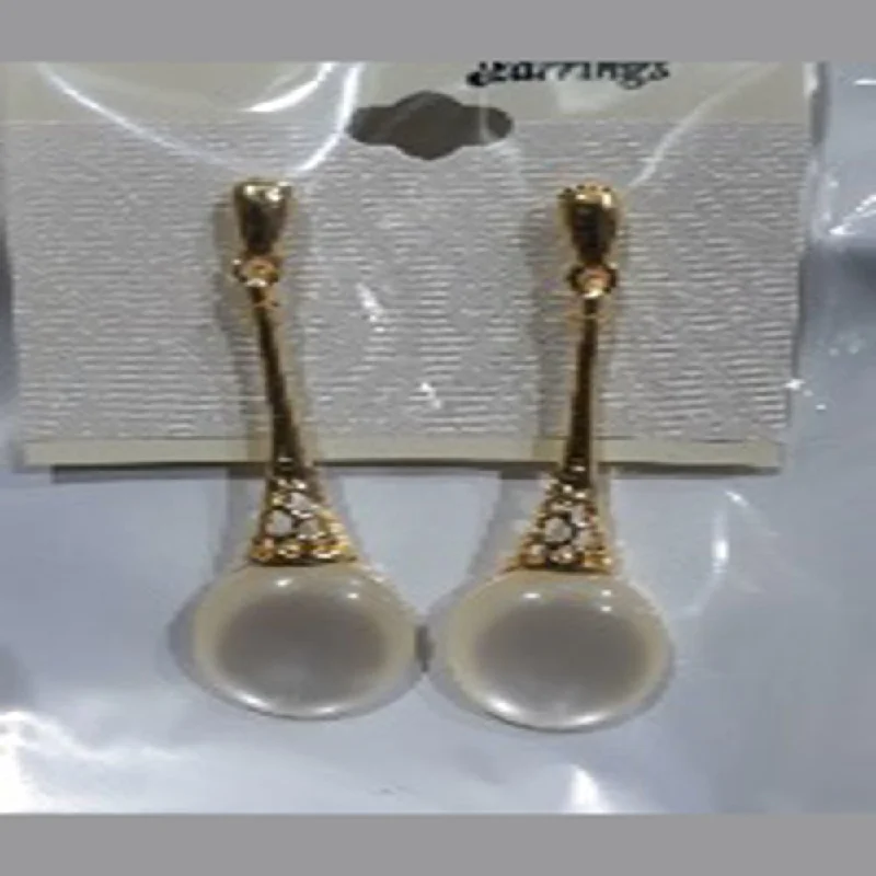 vintage pearl earrings for women-Infinity Jewels Gold Plated Dangler Earrings