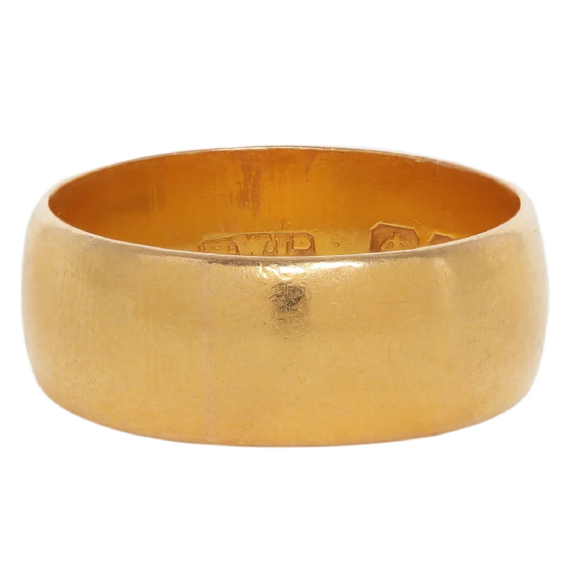 rose gold rings for women-Wide Gold Shire Band