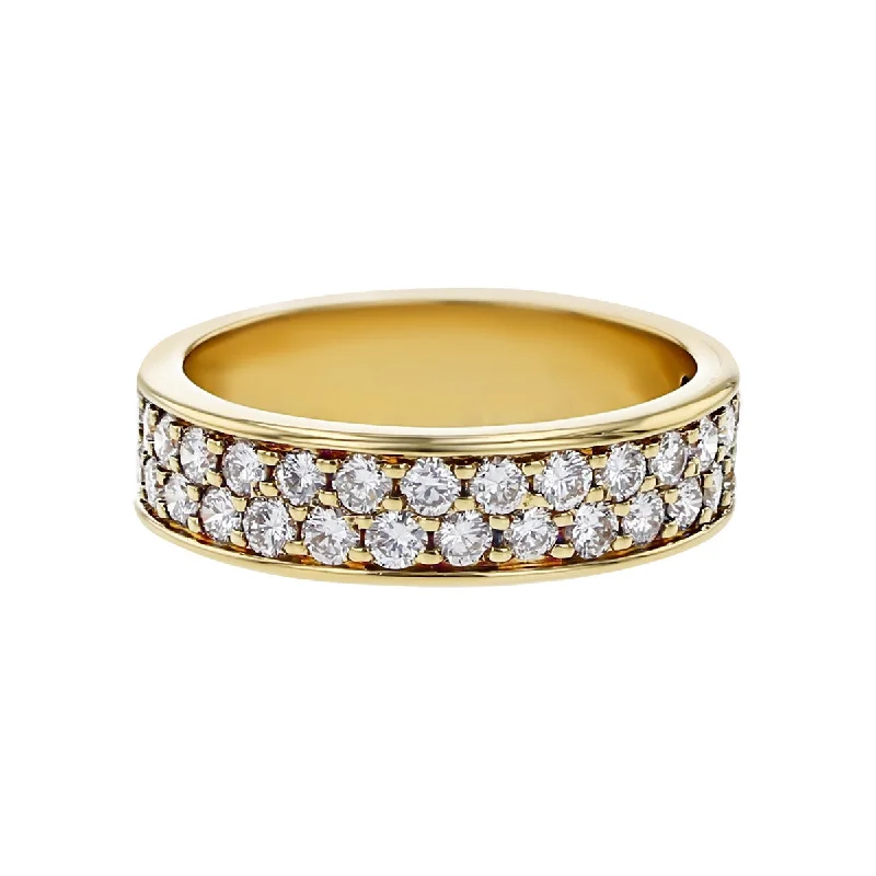 classic diamond engagement rings for women-14K Yellow Gold Partway Diamond Wedding Band