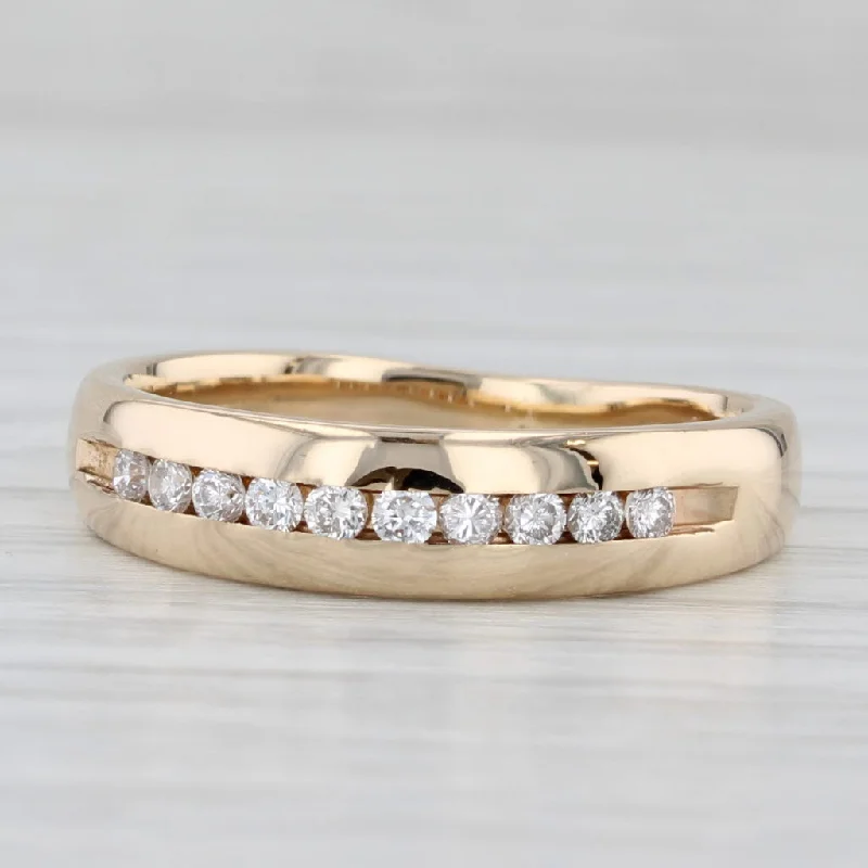 antique engagement rings with diamonds for women-0.25ctw Diamond Wedding Band 14k Yellow Gold Size 7.5 Stackable Ring