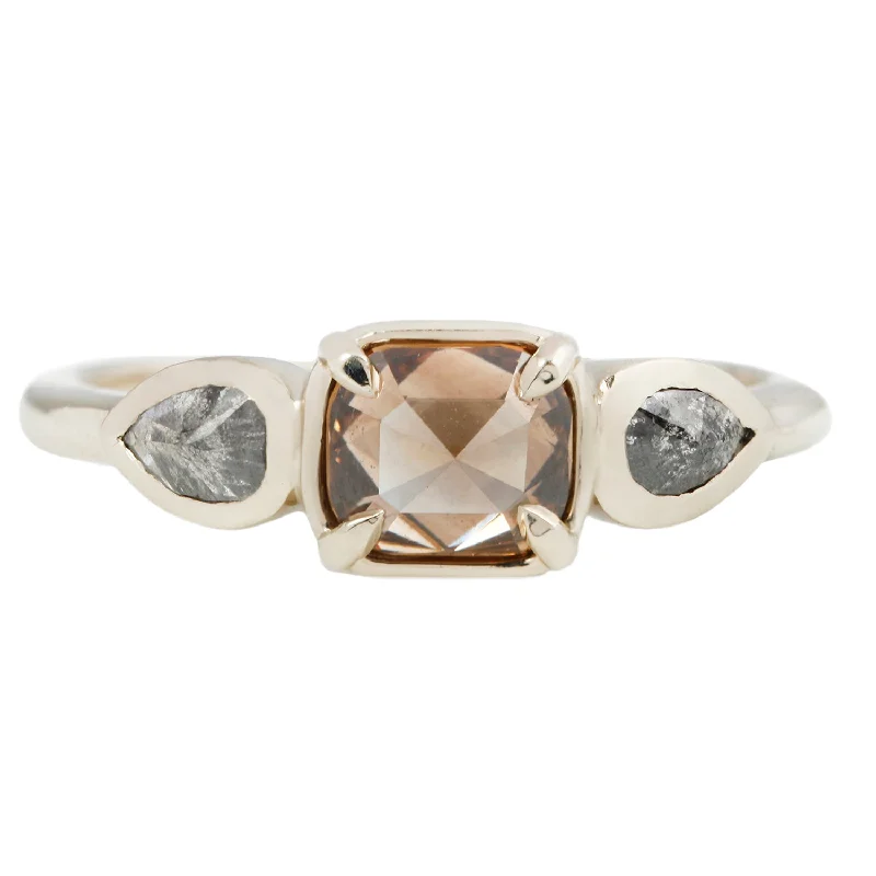 vintage inspired rings for women-Sphinx Three Stone Ring