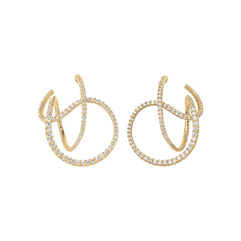 gold stud earrings for women-Twisted Love Bands Earrings