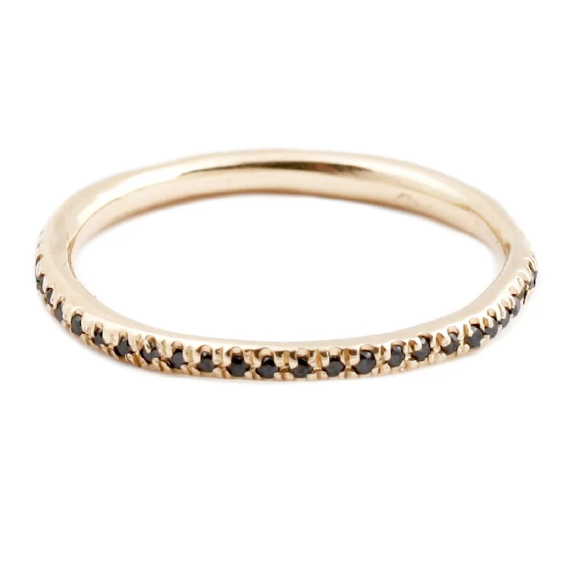 vintage rings for women-Black Diamond Eternity Band