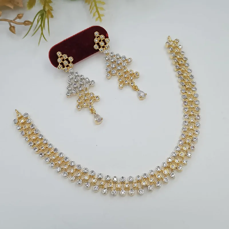 bridal necklaces for women-Manisha Jewellery Gold Plated Austrian Stone Necklace Set