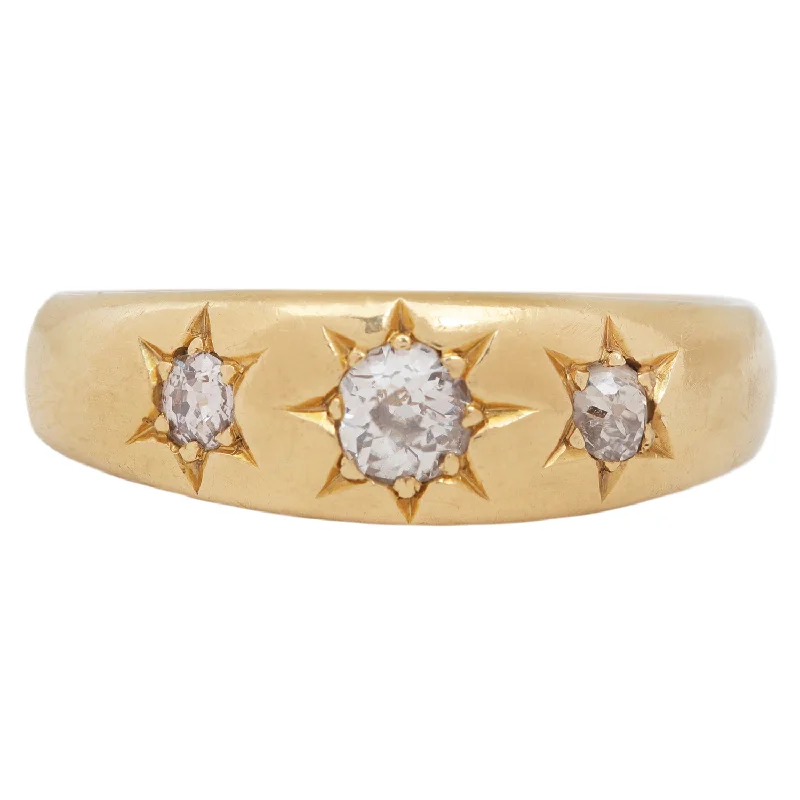 diamond rings for special occasions-Antique Triple Diamond Star Ring