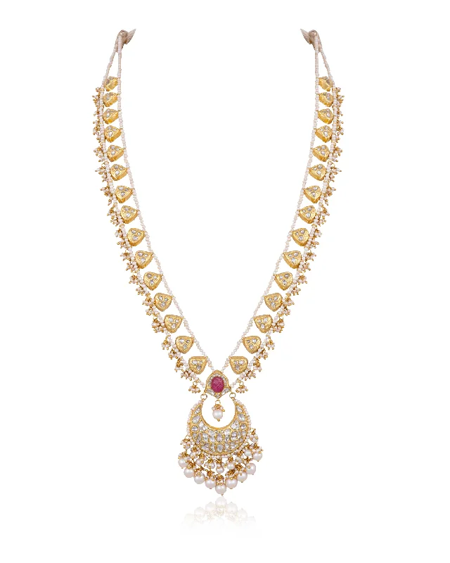 statement chokers for women-Rasika Polki Long Necklace