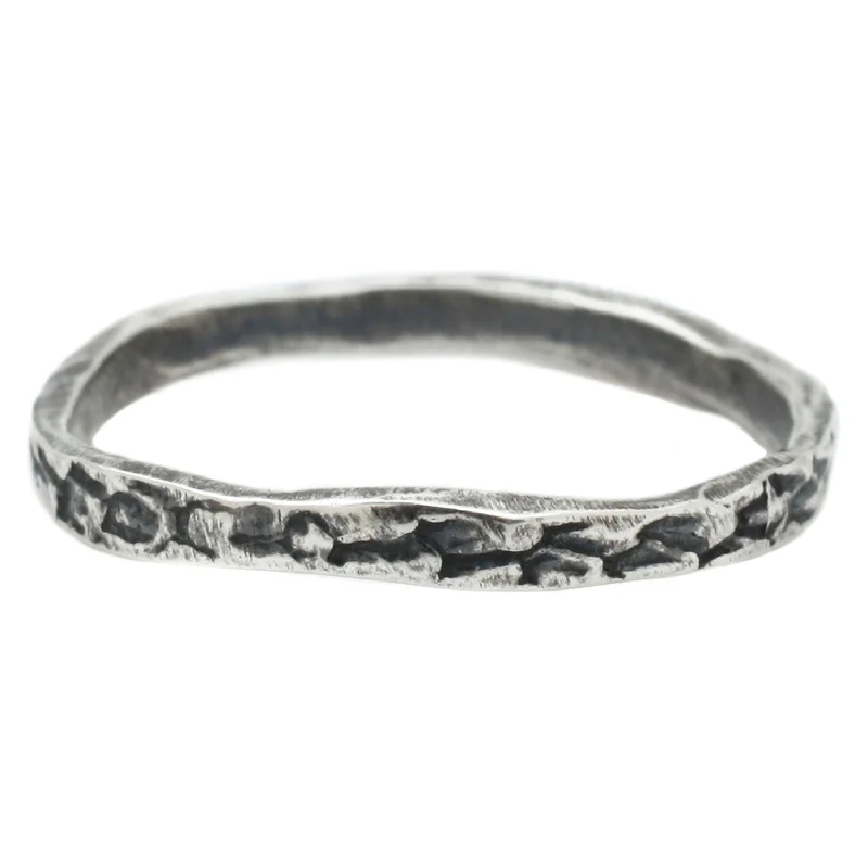 fashion rings for women-Sterling Silver Snakeskin Stacking Band