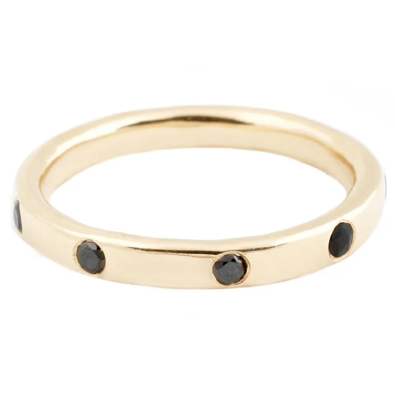 wedding rings for women-Nine Black Diamond Band