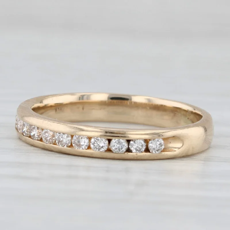 oval diamond engagement rings for women-0.25ctw Diamond Wedding Band 14k Yellow Gold Size 6 Stackable Ring