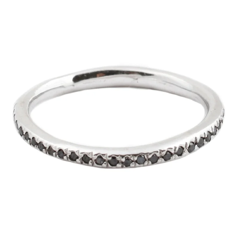 solitaire rings for women-Black Diamond Eternity Band