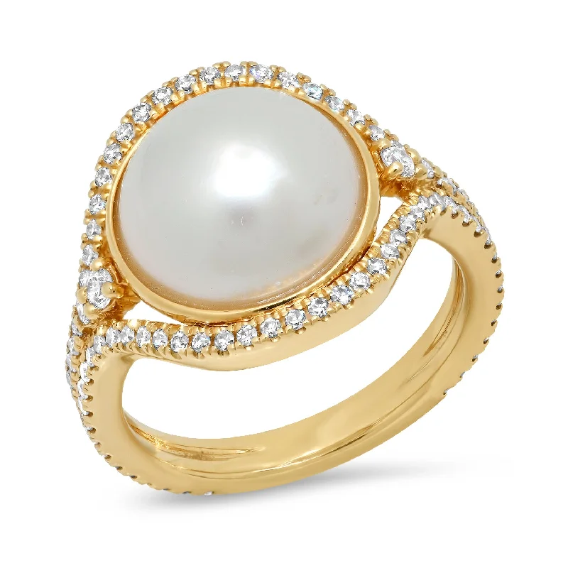 statement cocktail rings for women-Pearl Ring