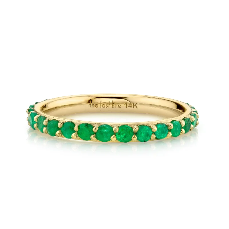 ring sets for women-Biggie Eternity Band - Emerald / 14k Yellow Gold