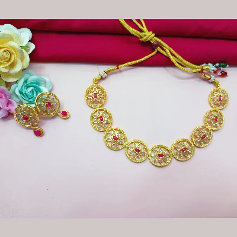 wedding day necklaces for women-Pooja Bangles Gold Plated Necklace Set