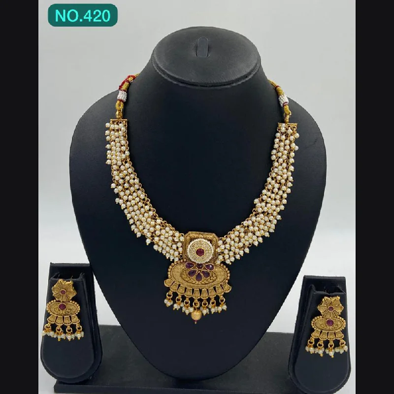 bold necklaces for women-The Jangid Arts Gold Plated Necklace Set