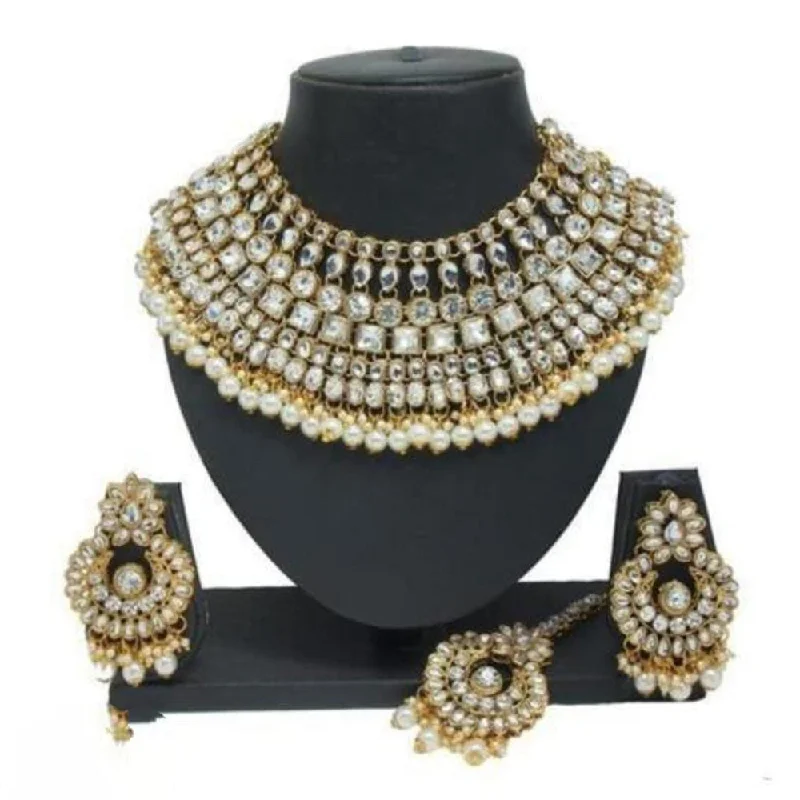 wedding day necklaces for women-Manisha Jewellery Gold Plated Necklace Set