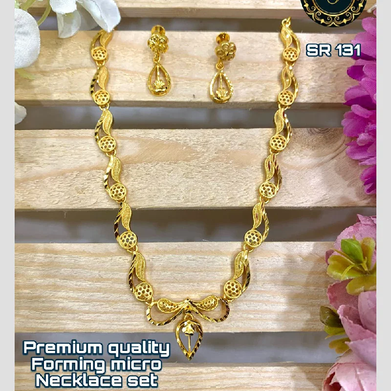 wedding day necklaces for women-Siara Collections Forming Gold Necklace Set