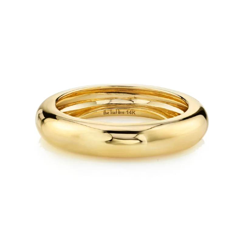 vintage inspired rings for women-Wide Band Ring - 14k Yellow Gold