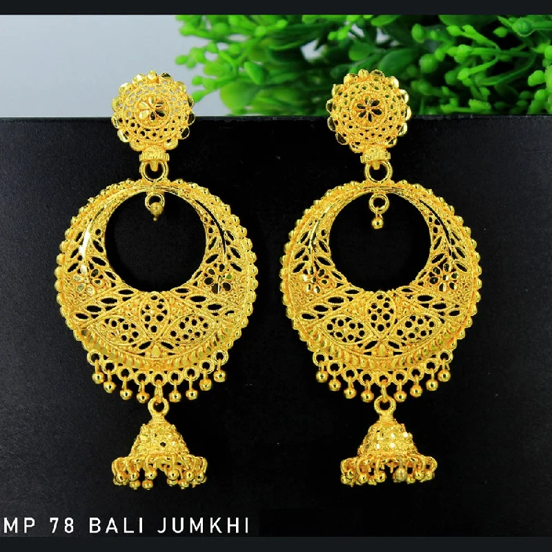 fashion stud earrings for women-Mahavir Forming Gold Plated Dangler Earrings  - MP 78 Bali Jumkhi