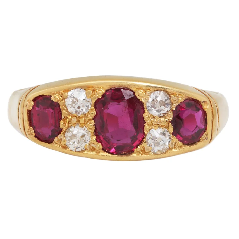 sapphire rings for women-Ruby Radiance Half Hoop Ring