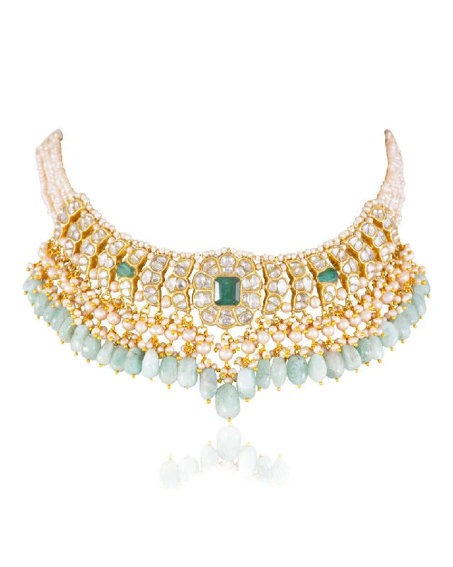 bridal necklaces for women-Mehak Polki Necklace