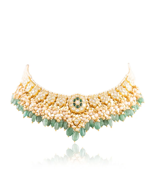 luxury necklaces for women-Heena Polki Necklace