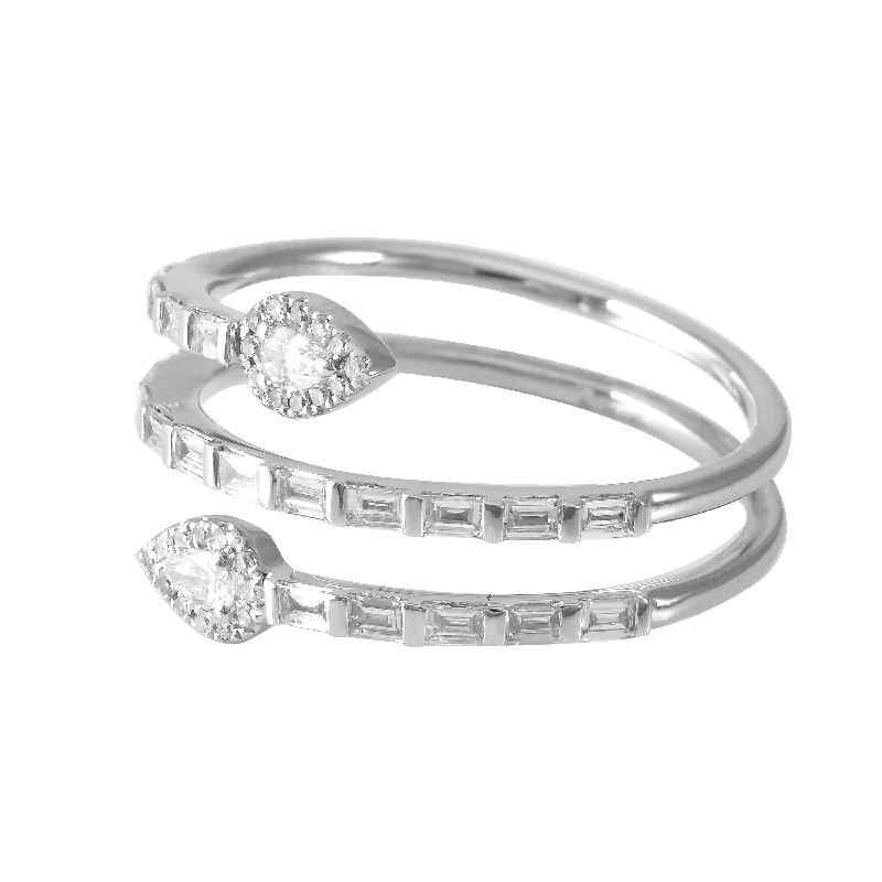 unique diamond rings for women-Diamond Snake Ring