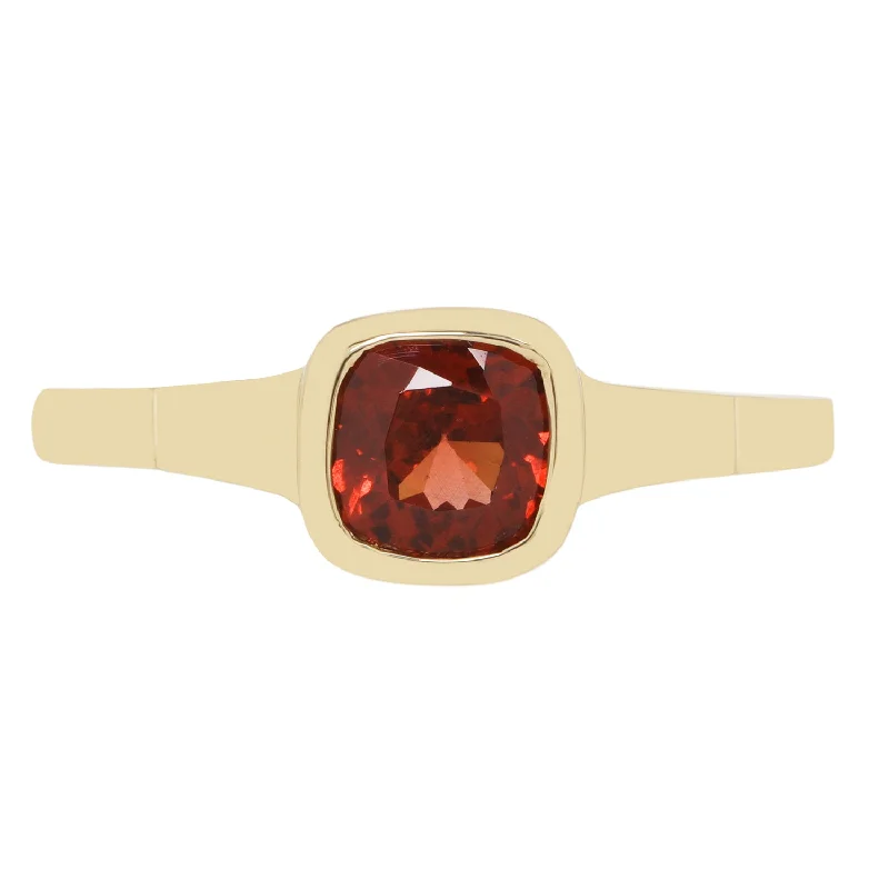 oval diamond rings for women-Garnet Cushion Ring