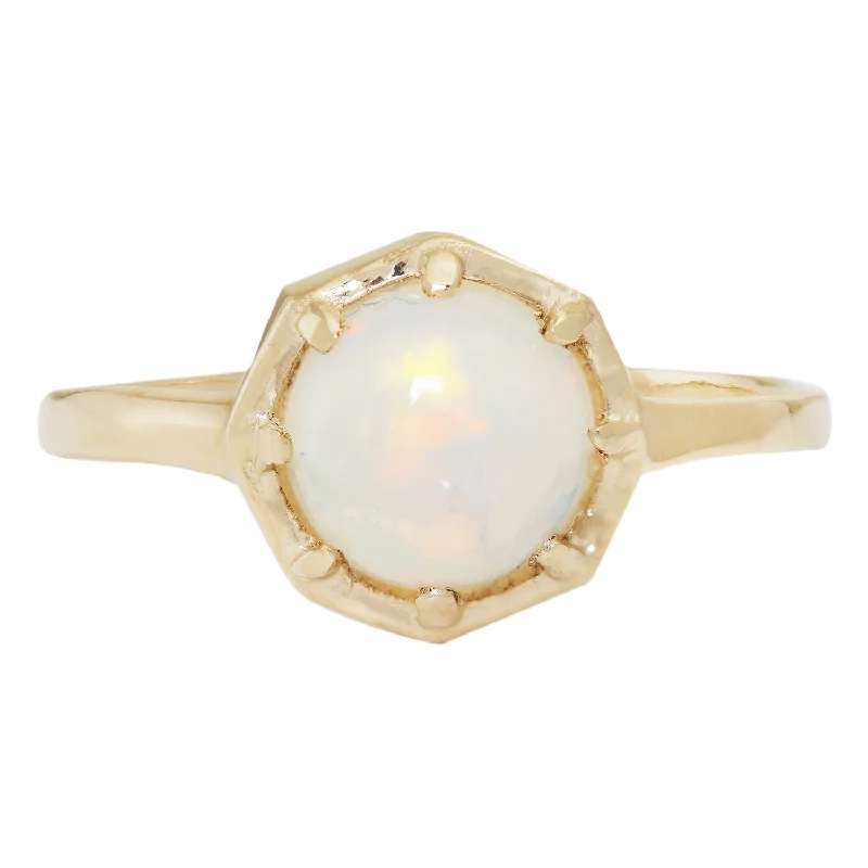 bridal set rings for women-Opal Octagon Ring