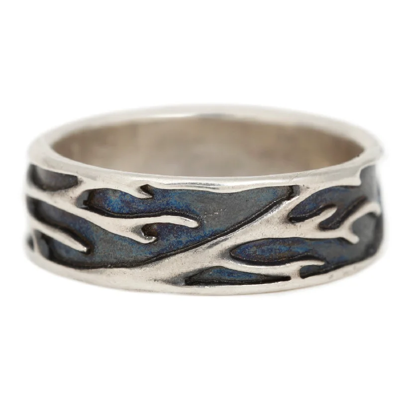 luxury rings for women-Silver Birch Branch Band